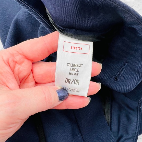 EXPRESS Women's Dark Blue Mid Rise Columnist Ankle Pants Size 0R - Picture 4 of 10